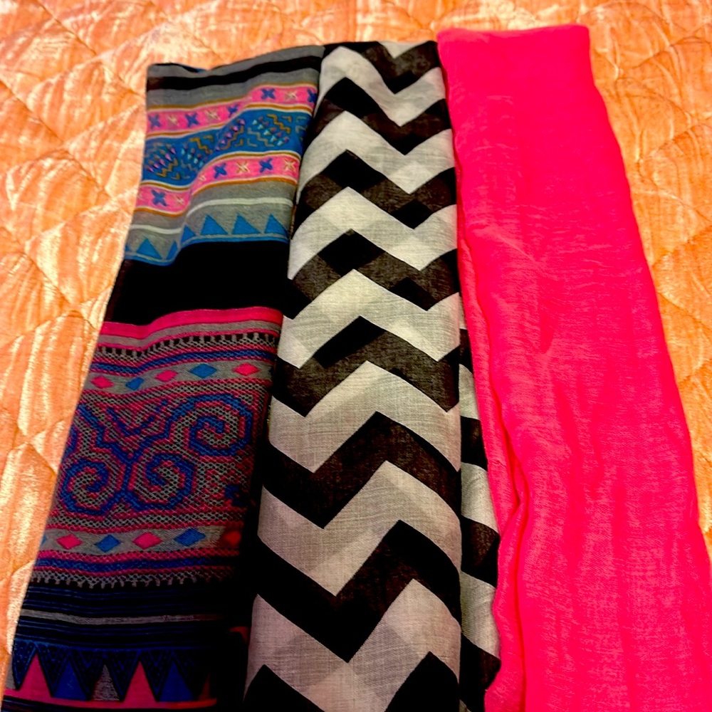 Set of 3 Colorful Infinity Scarves